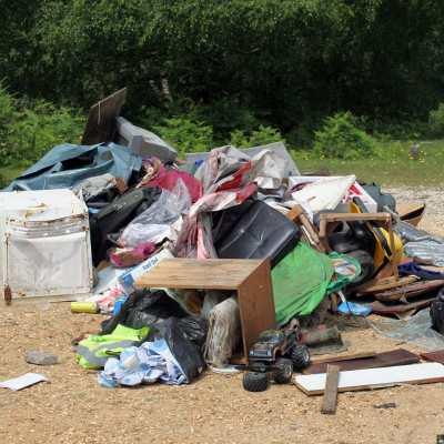 Pile of flytipped rubbish left outside