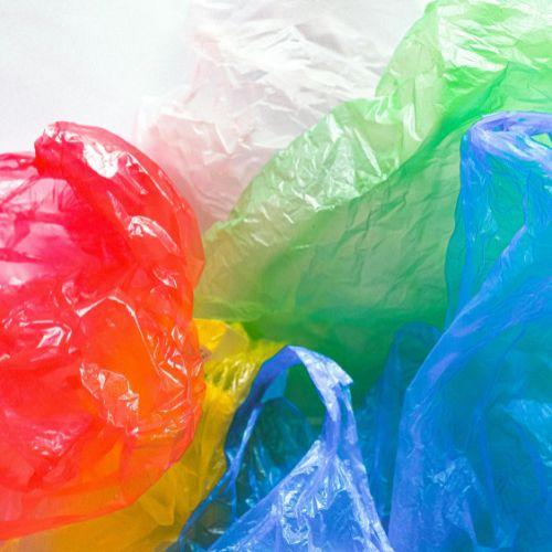 a variety of coloured plastic bags