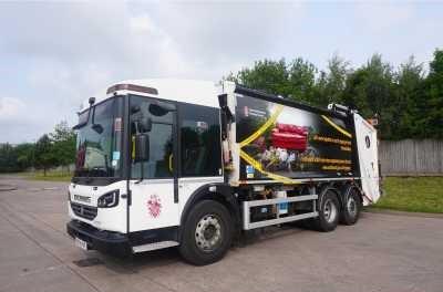 Large bin lorry parked outside