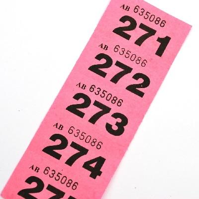 Pink raffle tickets