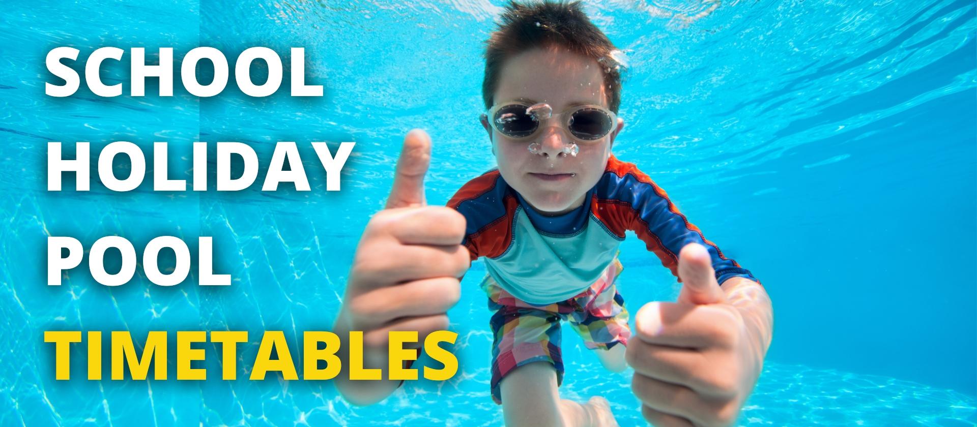School holiday pool timetable